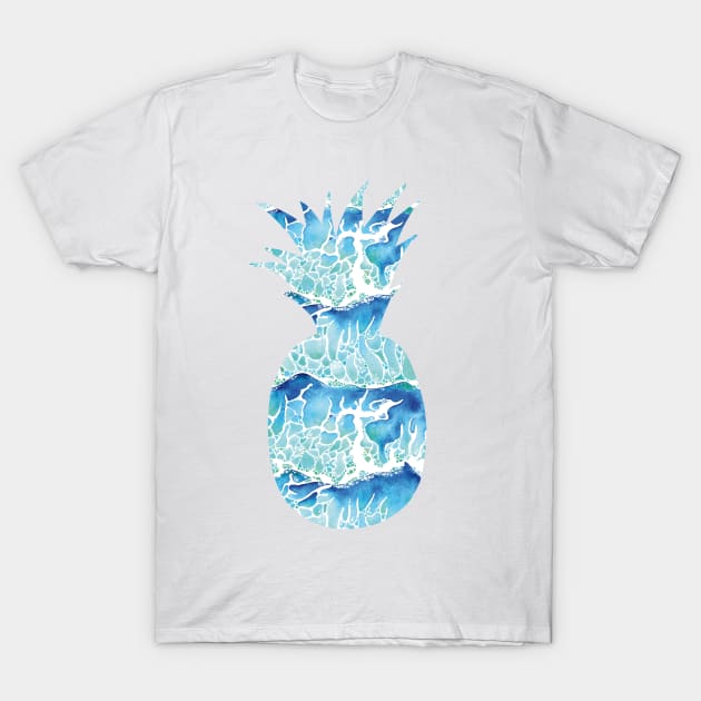 Pineapple and Waves Silhouette T-Shirt by Katie Thomas Creative
